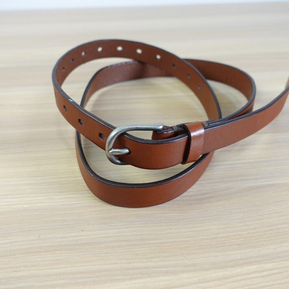 Italian Leather Belt 32 Adult Brown Basic Waist Dress Minimalist Classic Genuine